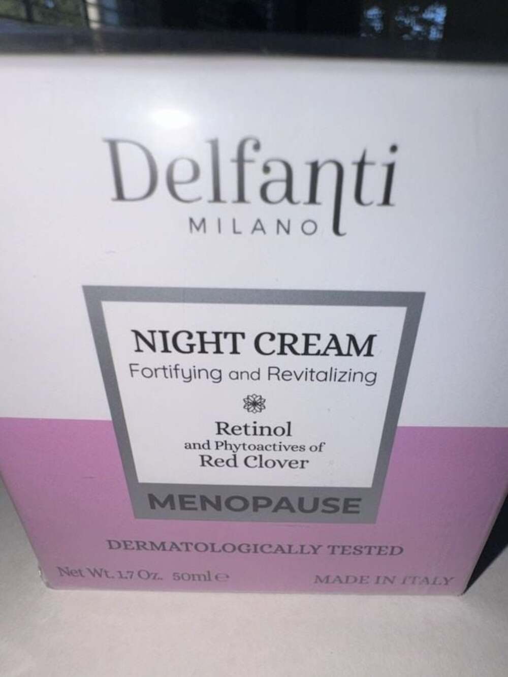 Delfanti Milano Menopause Night Cream with Retinol and Phytoactives of Red Clove